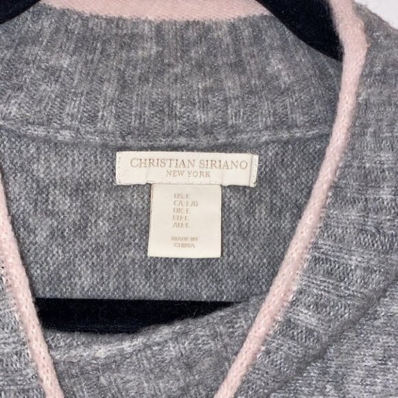 Christian Siriano Wool Blend Oversized Sweater with Pink Detail Size Large - Picture 7 of 10